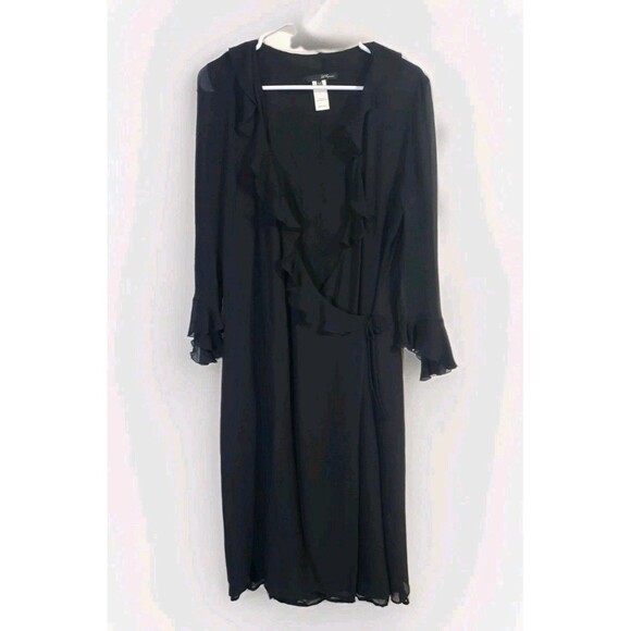 Les Copains Dresses & Skirts - Vintage Les Copains 100% Silk Dress Made In Italy Size IT 44 (US 8) Ruffle Black
